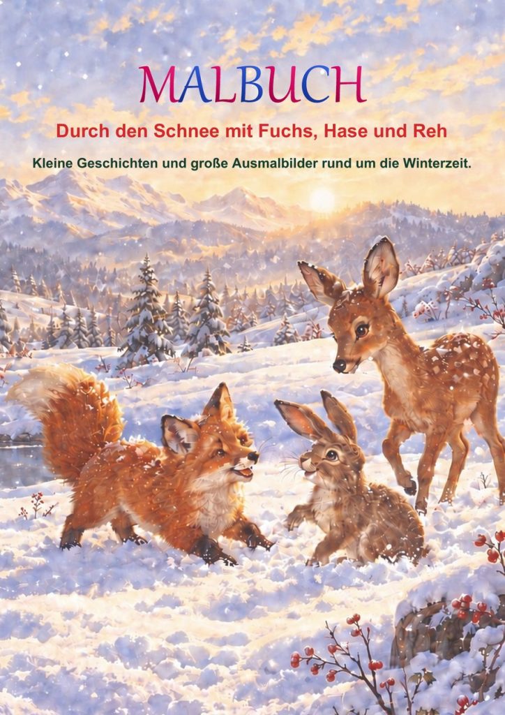 Durch den Schnee mit Fuchs, Hase und Reh