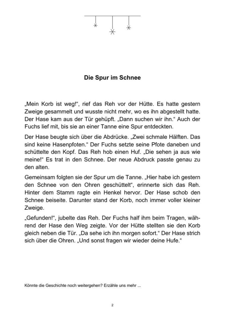 Blick ins Buch: Durch den Schnee mit Fuchs, Hase und Reh, Seite 1