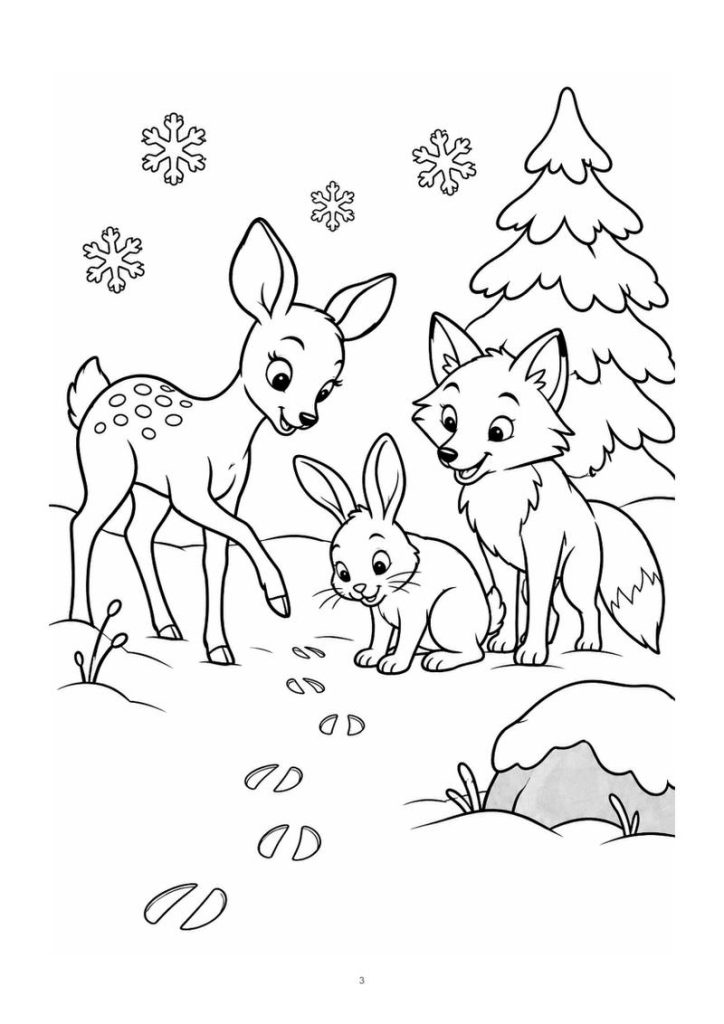 Blick ins Buch: Durch den Schnee mit Fuchs, Hase und Reh, Seite 2