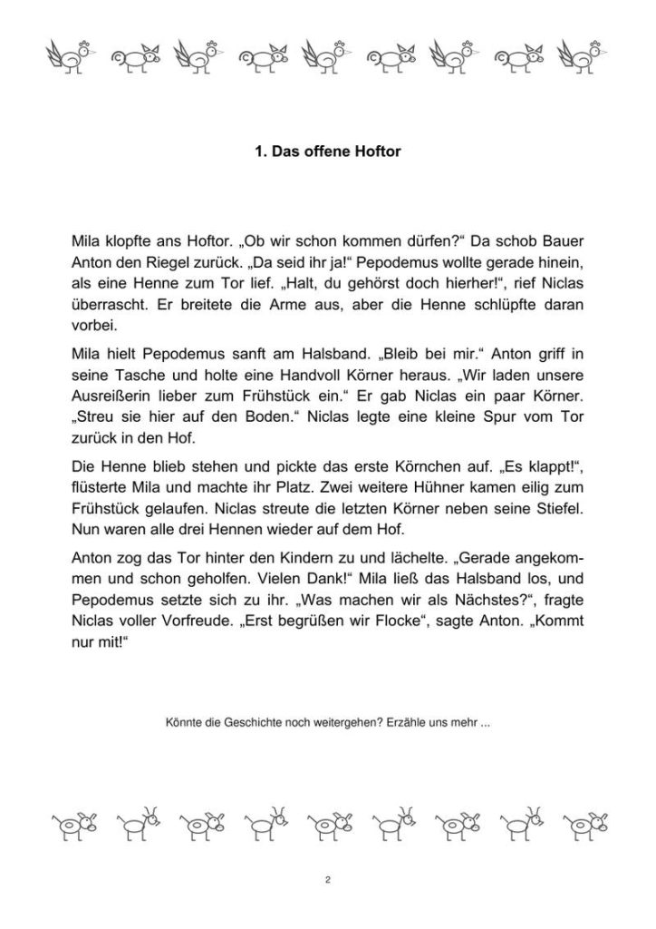 Blick ins Buch: Pepodemus und die Kinder – Geschichten vom Bauernhof, Seite 1