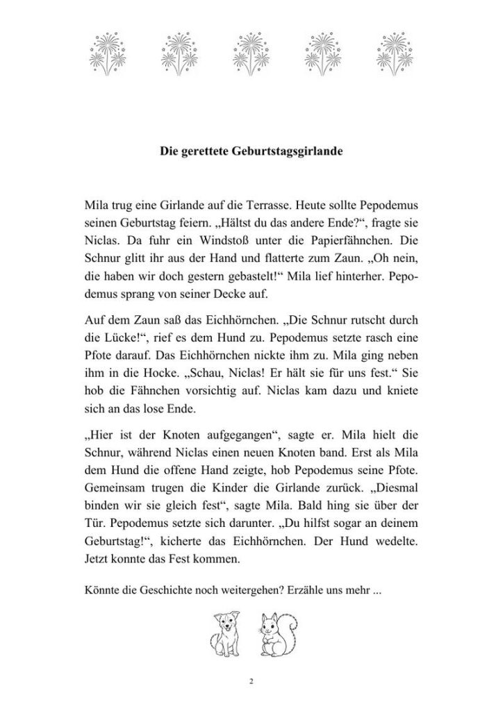 Blick ins Buch: Pepodemus und Freunde – Alles Gute zum Geburtstag, Seite 1